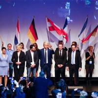 Ledere af europæiske højrefløjspartier samlet ved et møde i Koblenz 2017