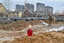 Mass grave in Bucha, Ukraine