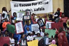 Ethiopian Migrants protesting in Lebanon